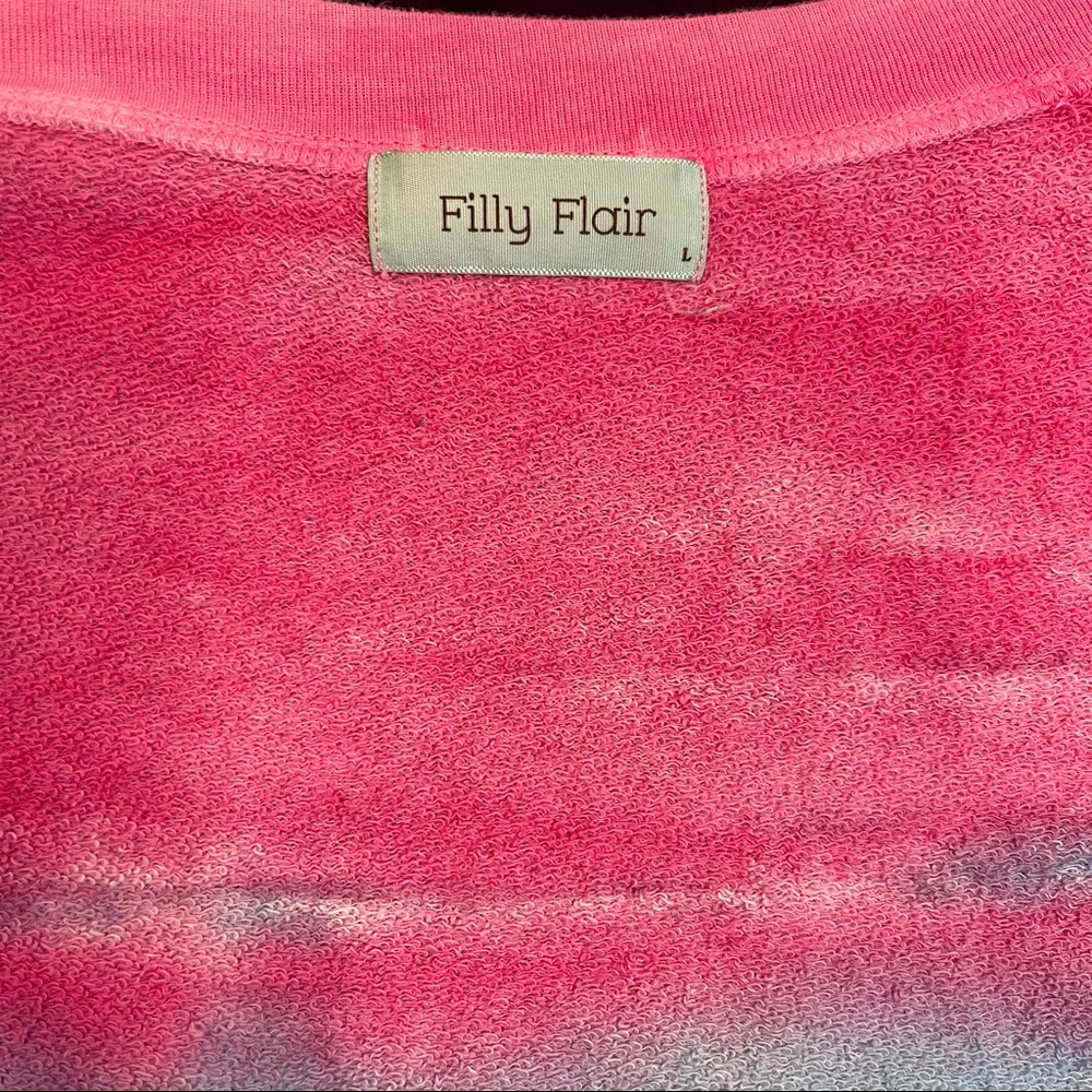 Vintage 90s/Y2K DIY Cut Shoulder Cropped Tie Dye Pullover Sweater-M/L - Picture 5 of 5